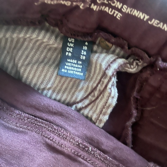 Women’s skinny jeans, maroon - Picture 3 of 4
